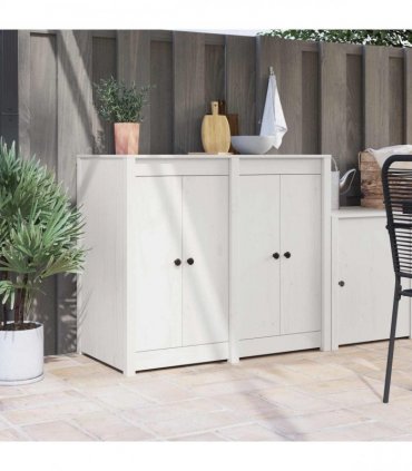 vidaXL Kitchen Door MEPPEL 2 pcs White 50 x 9 x 82 cm Solid Pine wood
