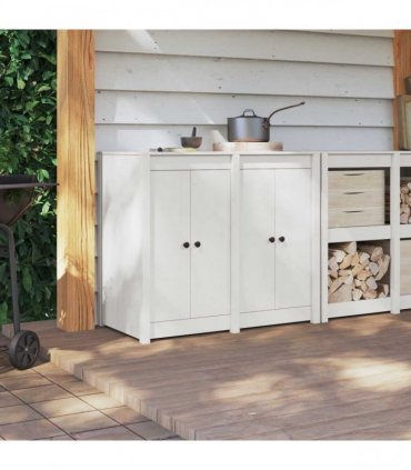 vidaXL Kitchen Door MEPPEL 2 pcs White 50 x 9 x 82 cm Solid Pine wood