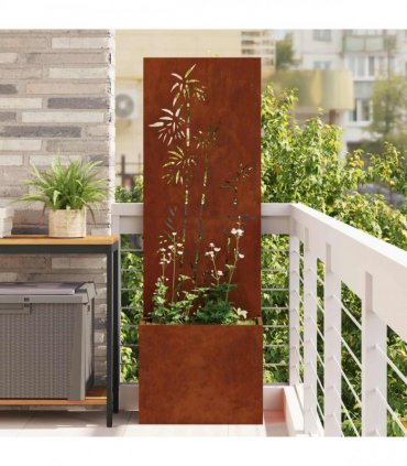 vidaXL Garden Privacy Screen Floral Rusty 50 x 150 cm Weathering steel
