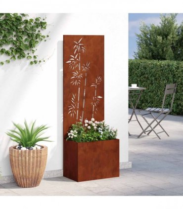 vidaXL Garden Privacy Screen Floral Rusty 50 x 150 cm Weathering steel