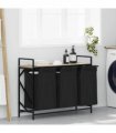 vidaXL Laundry Basket 3 Compartments with Shelf Sonoma Oak