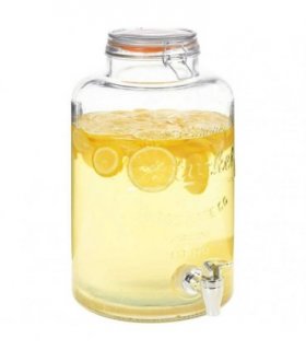 vidaXL Water Dispenser XXL with Tap Transparent 8 L Glass