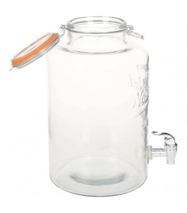 vidaXL Water Dispenser XXL with Tap Transparent 8 L Glass