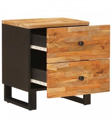vidaXL Bedside Cabinet 2 pcs Brown 40 x 33 x 46 cm Solid Mango Wood