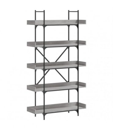 vidaXL Bookcase 5-Tier Grey Sonoma 100x33x180.5 cm Engineered Wood