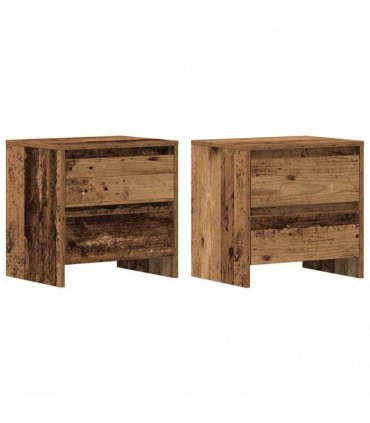 vidaXL Bedside Cabinet with Drawer 2 pcs Old Wood 45 x 34 x 44.5 cm