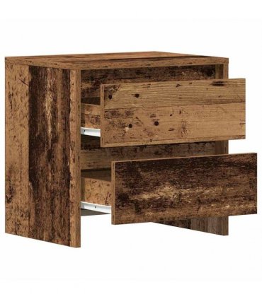 vidaXL Bedside Cabinet with Drawer 2 pcs Old Wood 45 x 34 x 44.5 cm