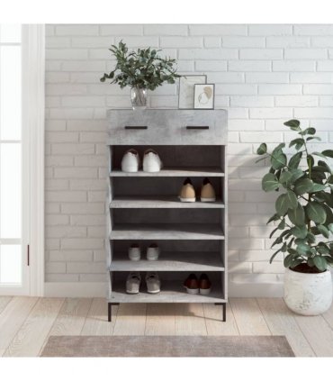 vidaXL Shoe Cabinet Concrete Grey 60x35x105 cm Engineered Wood