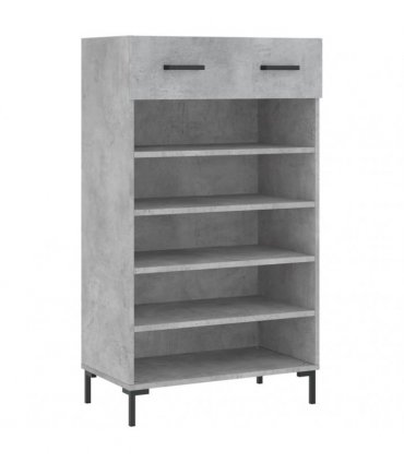vidaXL Shoe Cabinet Concrete Grey 60x35x105 cm Engineered Wood
