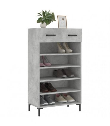 vidaXL Shoe Cabinet Concrete Grey 60x35x105 cm Engineered Wood