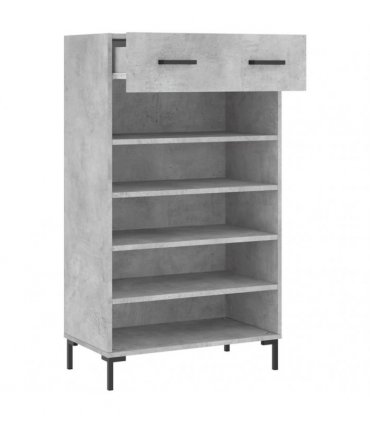 vidaXL Shoe Cabinet Concrete Grey 60x35x105 cm Engineered Wood