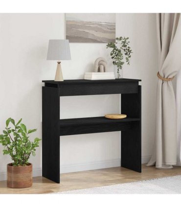 vidaXL Console Table Black Oak 80 x 30 x 80 cm Engineered Wood