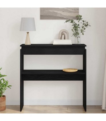 vidaXL Console Table Black Oak 80 x 30 x 80 cm Engineered Wood
