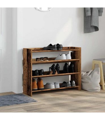 vidaXL Shoe Rack Old Wood 80x25x62 cm Engineered Wood