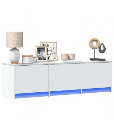 vidaXL TV Cabinet with LED White 140 x 34 x 40 cm Engineered Wood