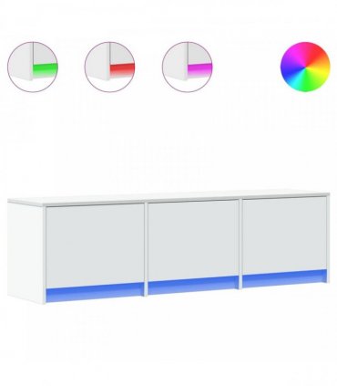 vidaXL TV Cabinet with LED White 140 x 34 x 40 cm Engineered Wood