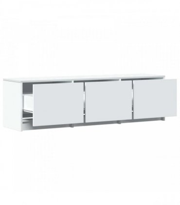 vidaXL TV Cabinet with LED White 140 x 34 x 40 cm Engineered Wood