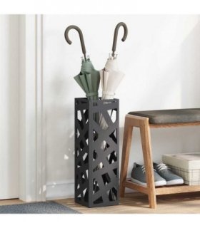 vidaXL Rain Umbrella Stand Black 15.5 x 15.5 x 49 cm Steel