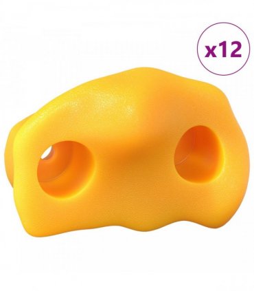 vidaXL Climbing Hold 12 pcs Yellow 100 x 67 x 43 mm PP