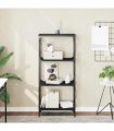 vidaXL Bookcase 4-Tier Black 59x35x132 cm Engineered Wood