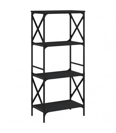 vidaXL Bookcase 4-Tier Black 59x35x132 cm Engineered Wood