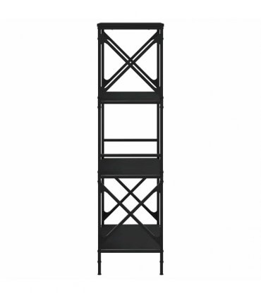 vidaXL Bookcase 4-Tier Black 59x35x132 cm Engineered Wood