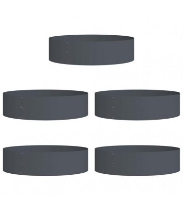 vidaXL Planter Ring 5 pcs Anthracite 80 x 80 x 20 cm Cold-rolled Steel