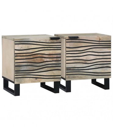 vidaXL Bedside Cabinet 2 pcs White 40 x 33 x 46 cm Engineered Wood