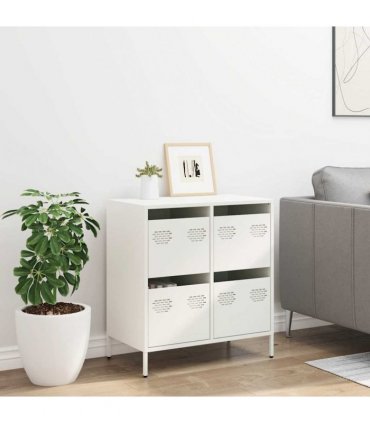vidaXL Sideboard White 68x39x73.5 cm Cold-rolled Steel