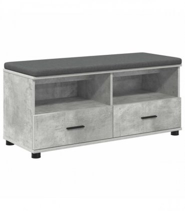vidaXL Hall Bench with Cushion Concrete Grey 100 x 38 x 46 cm