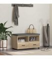 vidaXL Hall Bench with Cushion with Drawer Sonoma Oak 80 x 38 x 46 cm