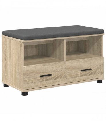 vidaXL Hall Bench with Cushion with Drawer Sonoma Oak 80 x 38 x 46 cm