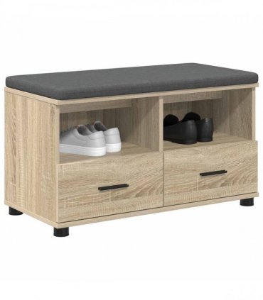 vidaXL Hall Bench with Cushion with Drawer Sonoma Oak 80 x 38 x 46 cm