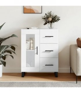 vidaXL Sideboard High Gloss White 69.5x34x90 cm Engineered Wood