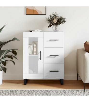 vidaXL Sideboard High Gloss White 69.5x34x90 cm Engineered Wood