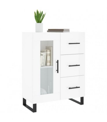 vidaXL Sideboard High Gloss White 69.5x34x90 cm Engineered Wood