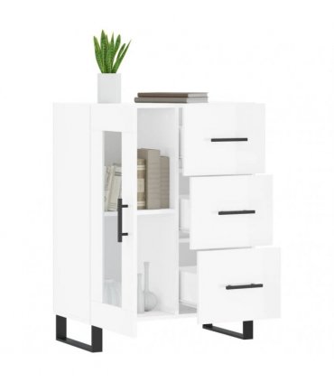 vidaXL Sideboard High Gloss White 69.5x34x90 cm Engineered Wood