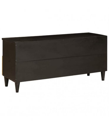 vidaXL TV Cabinet Black and Gold 100 x 33 x 46 cm Engineered wood