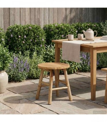 vidaXL Garden Stool Natural Ø 38 x 42 cm Bamboo
