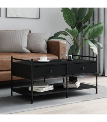 vidaXL Coffee Table Black 99x50x50 cm Engineered Wood
