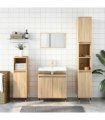 vidaXL Bathroom Cabinet | Sonoma oak | Engineered wood, iron | Small