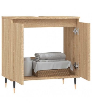 vidaXL Bathroom Cabinet | Sonoma oak | Engineered wood, iron | Small