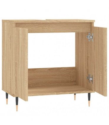 vidaXL Bathroom Cabinet | Sonoma oak | Engineered wood, iron | Small