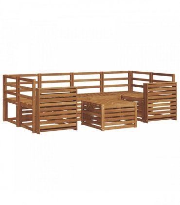 vidaXL Outdoor Sofa Set 7 pcs Natural Solid Acacia Wood