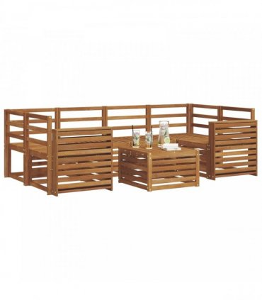 vidaXL Outdoor Sofa Set 7 pcs Natural Solid Acacia Wood