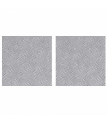 vidaXL Stair Tread Square 2 pcs Silver 30 x 30 cm Aluminium