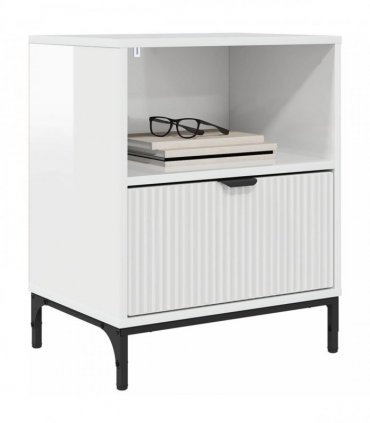 vidaXL Bedside Cabinet 2 pcs High gloss white 49 x 36 x 61 cm