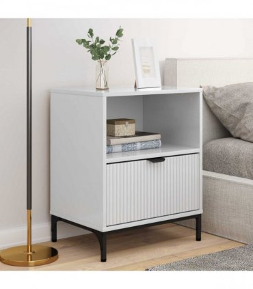 vidaXL Bedside Cabinet 2 pcs High gloss white 49 x 36 x 61 cm
