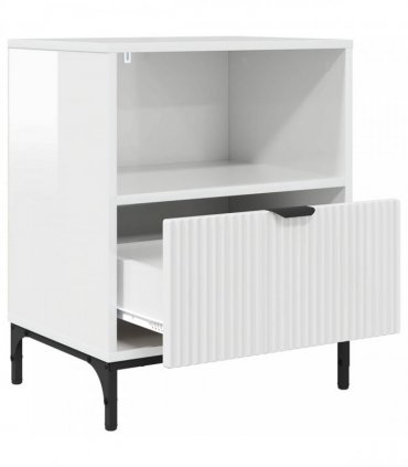 vidaXL Bedside Cabinet 2 pcs High gloss white 49 x 36 x 61 cm