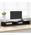 vidaXL Monitor Stand Black Oak 100x24x13 cm Engineered Wood